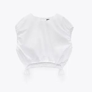 Zara Poplin Crop Top
